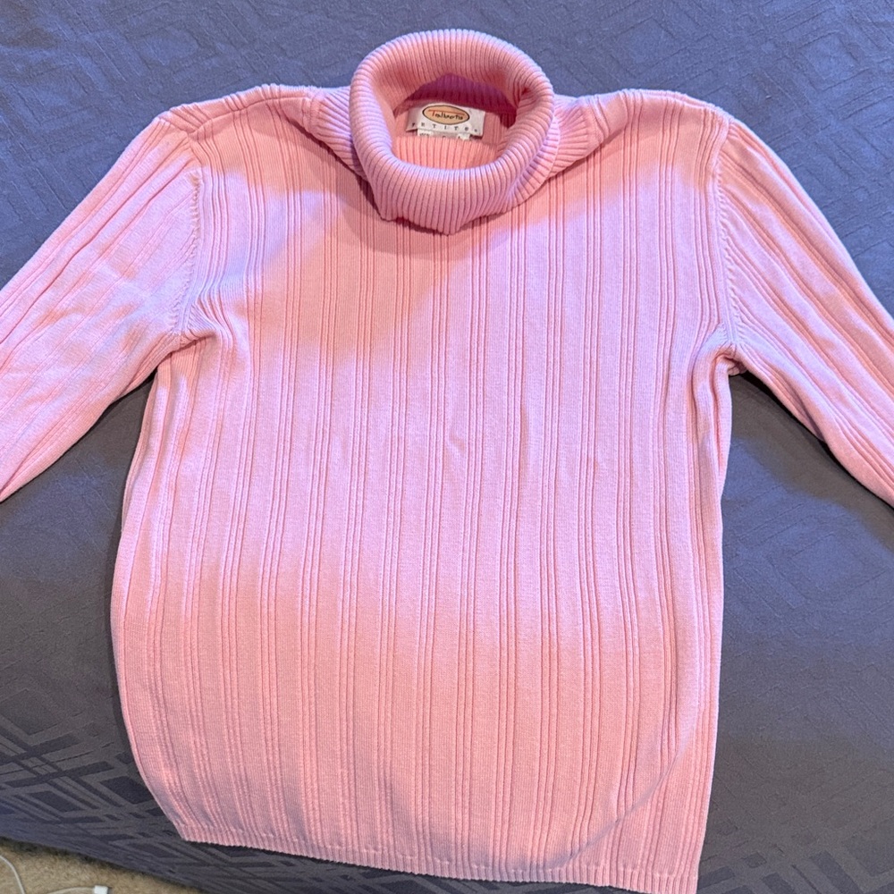Talbots Light Pink Ribbed Turtleneck Sweater